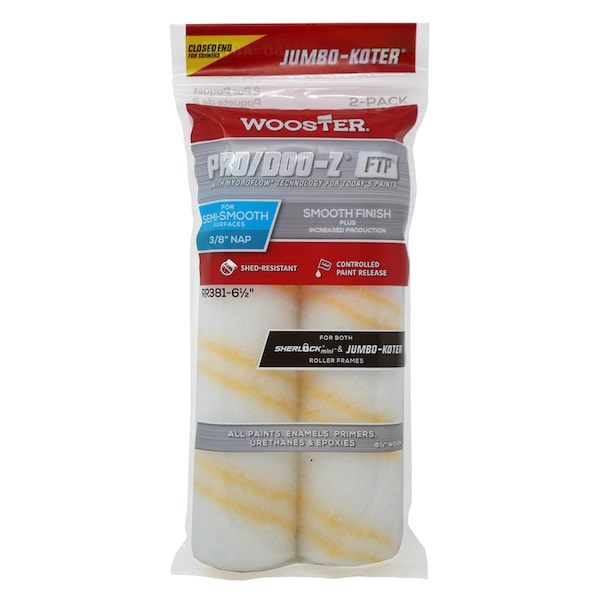 Wooster Pro/Doo-Z Woven 6-1/2 in. W X 3/8 in. Jumbo Paint Roller Cover 2 pk RR381-6 1/2 - main
